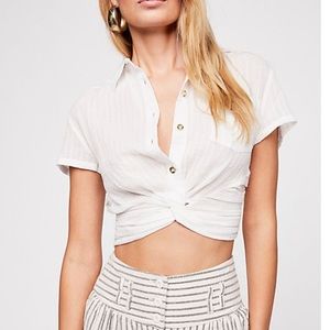 white free people crop top